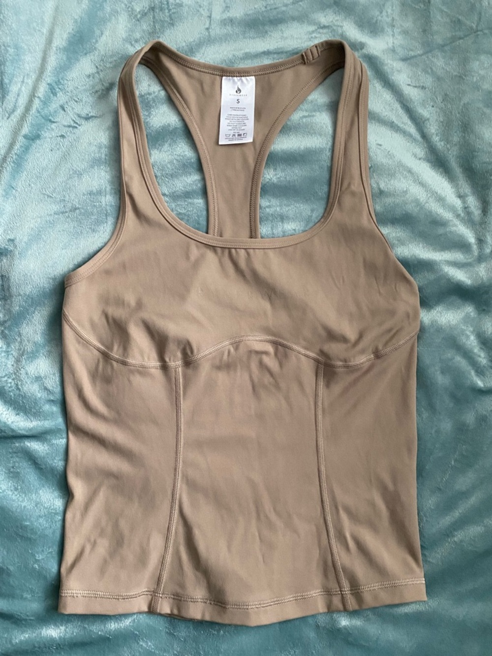 Ryderwear Fitted Racerback Tank Top — Tan/Light brown, Small